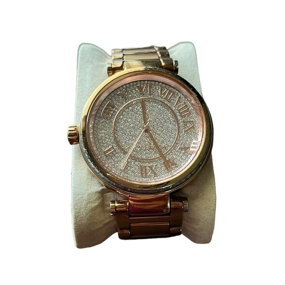 Michael Kors Rose Gold/Bronze Diamond Watch - Picture 1 of 10